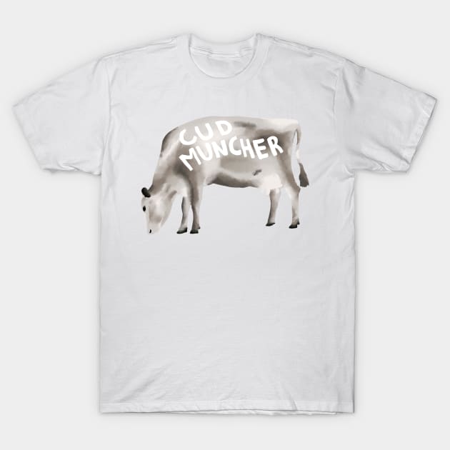 Cow Graffiti - Cud Muncher - Worzel Gummidge T-Shirt by InflictDesign